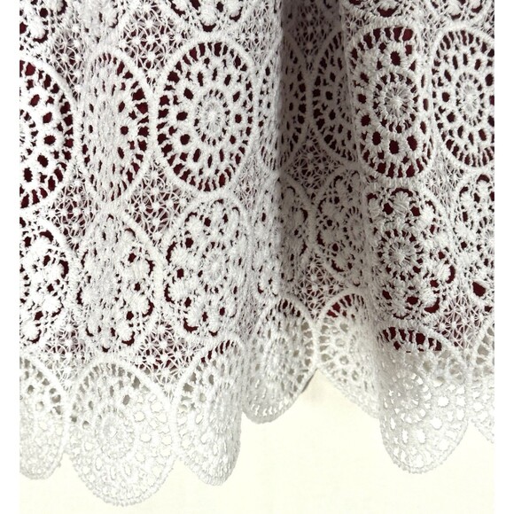 Genuine Kids by OshKosh Dress Lace Embroidered Scalloped Hem White Red - Picture 7 of 9